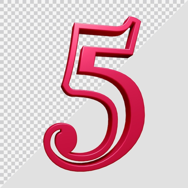 3D-Rendering von Nummer 5