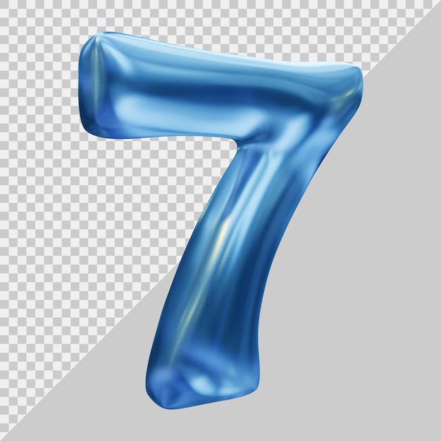 3D-Rendering von Nummer 7 mit modernem Stil