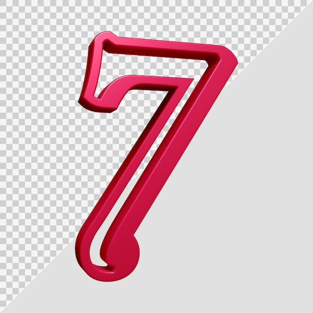 3D-Rendering von Nummer 7