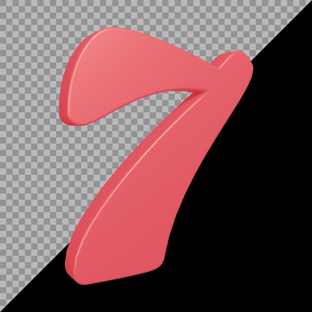 3D-Rendering von Nummer 7