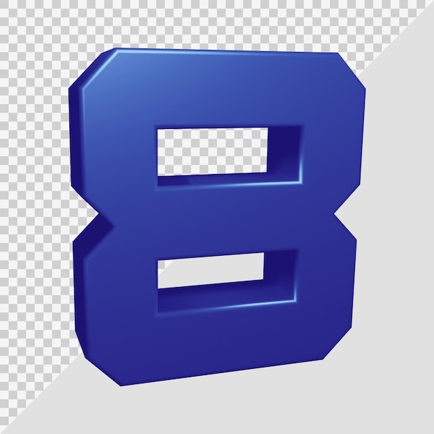 3D-Rendering von Nummer 8