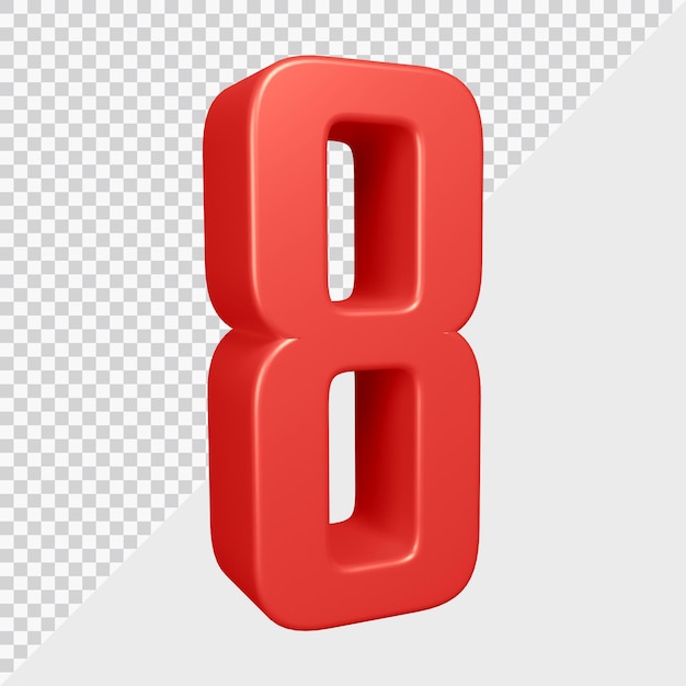 3D-Rendering von Nummer 8