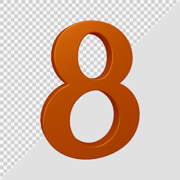 3D-Rendering von Nummer 8