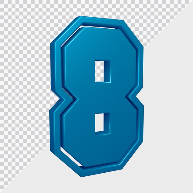 3D-Rendering von Nummer 8