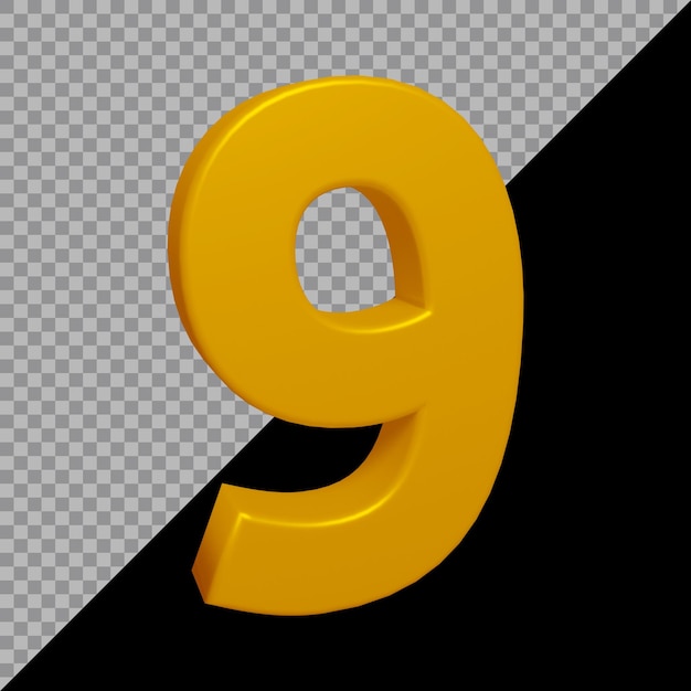 3D-Rendering von Nummer 9