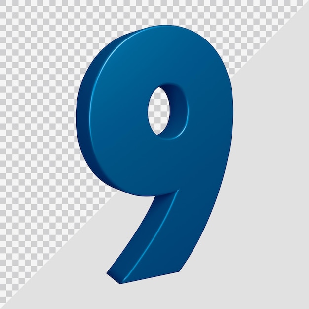 3D-Rendering von Nummer 9