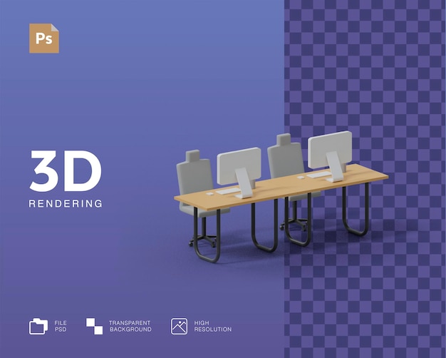 PSD 3d-rendering von office-illustrationen