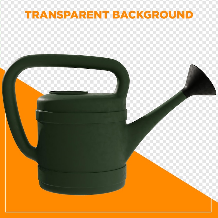 PSD 3d-rendering von pflanzengewässerungsdose mit durchsichtigem hintergrund