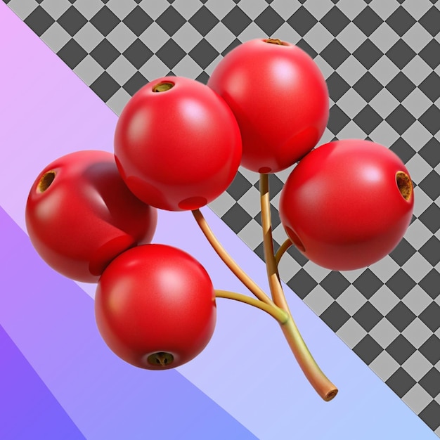 3D-Rendering von Red Berries Cluster
