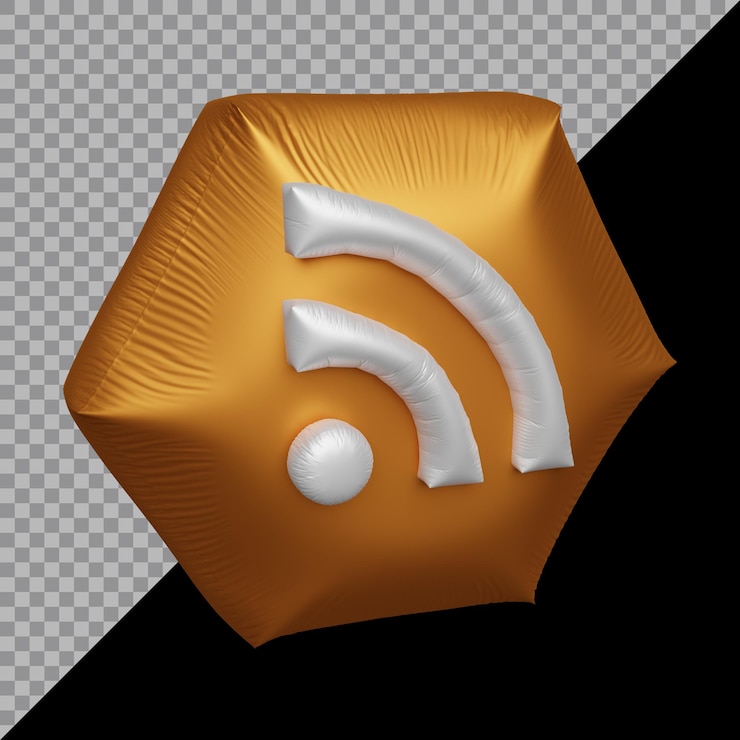 PSD 3d-rendering von rss-symbolballon