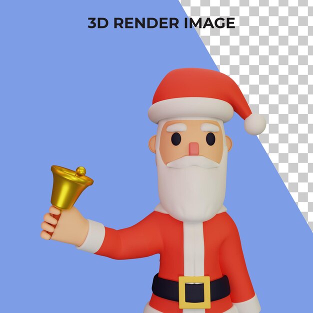 3d-rendering von santa-charakter mit weihnachts- und neujahrskonzept