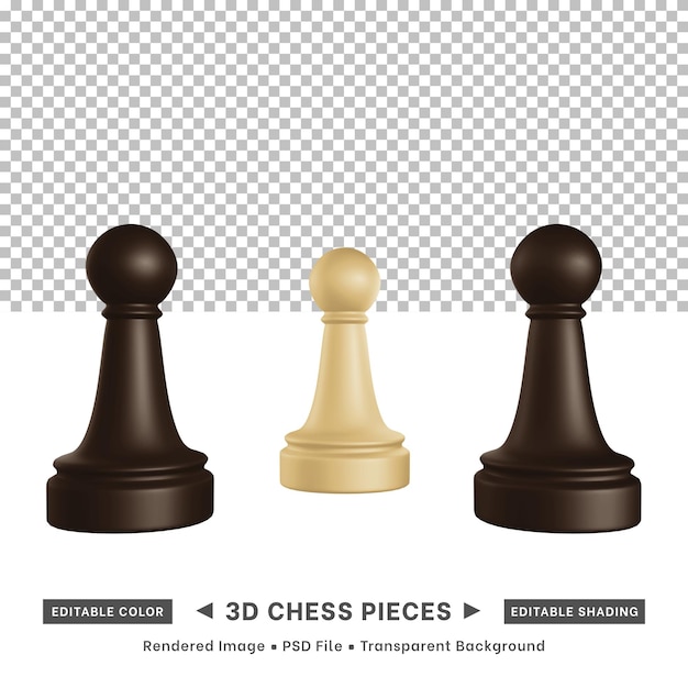 3D-Rendering von Schachfiguren editierbare Farbe