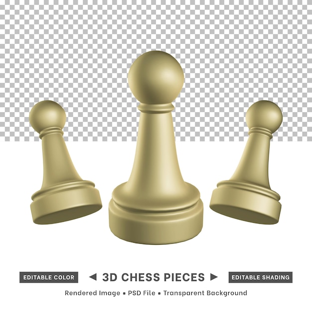 3D-Rendering von Schachfiguren editierbare Farbe