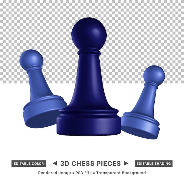 3D-Rendering von Schachfiguren editierbare Farbe