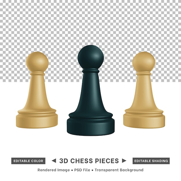 3D-Rendering von Schachfiguren editierbare Farbe