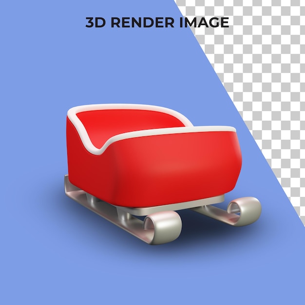 PSD 3d-rendering von schlitten santa