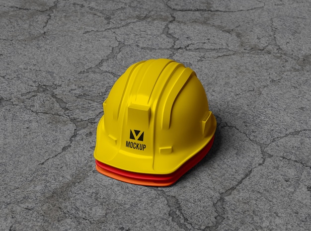 PSD 3d-rendering von schutzhelm-mokcup