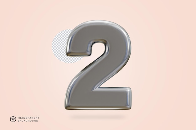 3D-Rendering von Silber Nummer 2