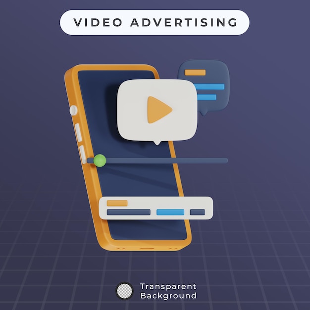 3D-Rendering von Smartphones und Video-Werbungsillustrationen