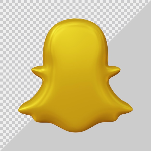 3D-Rendering von Snapchat-Symbol Social Media mit goldenem Stil