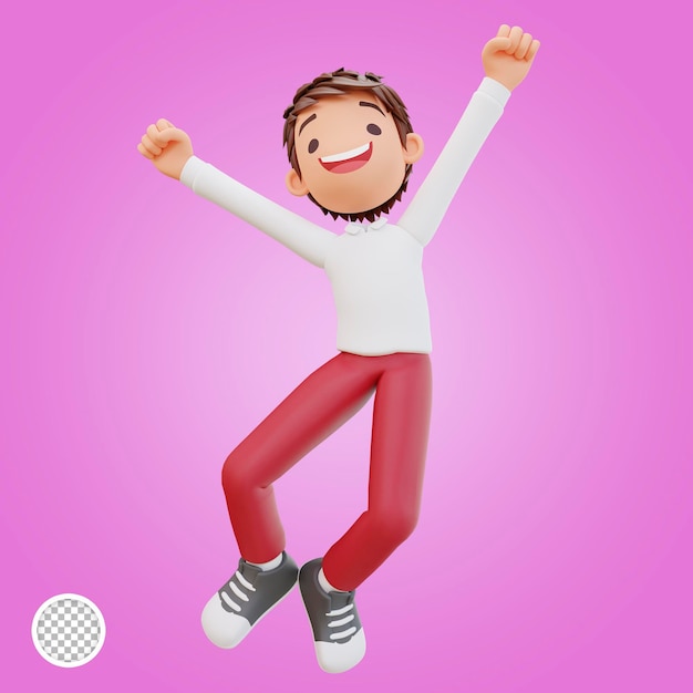 3D-Rendering von süßem Studenten-Enthusiast-Konzept