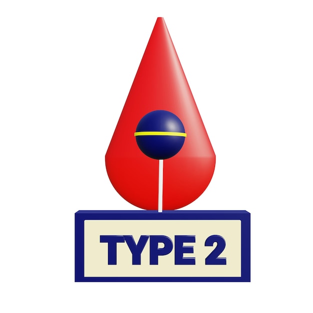 PSD 3d-rendering von typ-2-diabetes-symbol