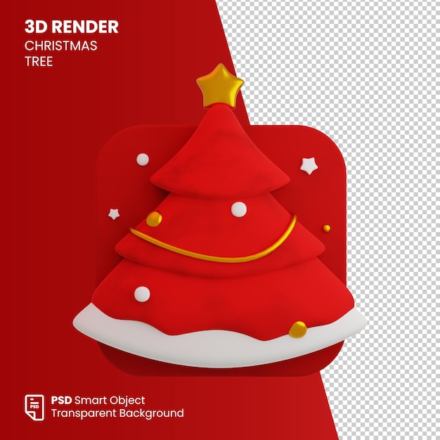 PSD 3d-rendering von weihnachtsbaum