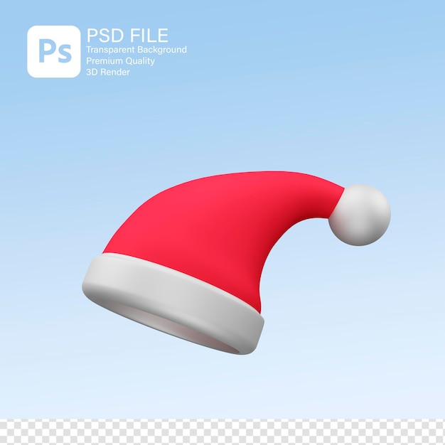 PSD 3d-rendering von weihnachtsmütterhut