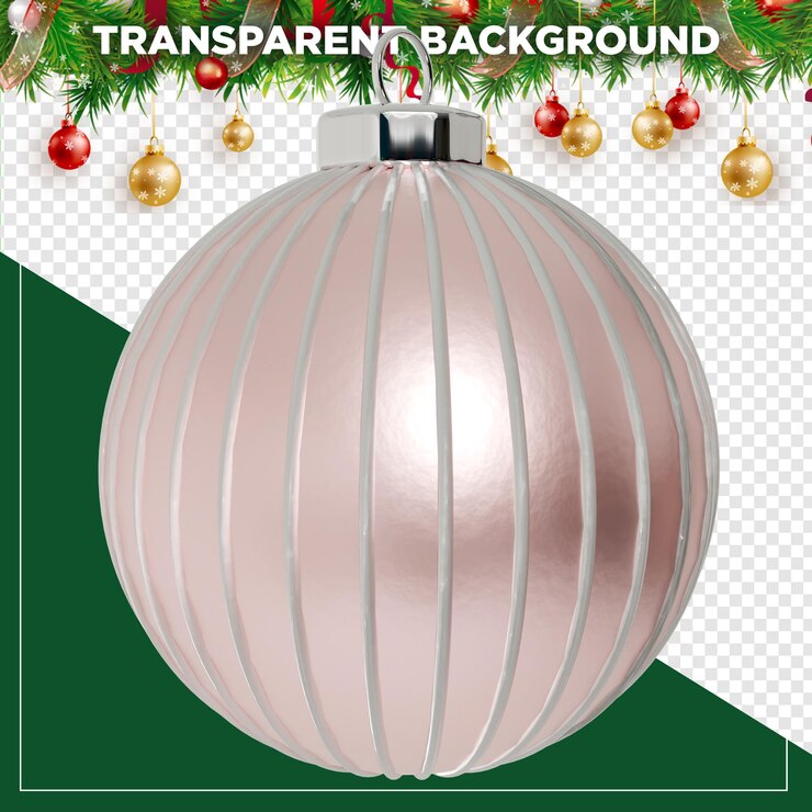 PSD 3d-rendering von weißen weihnachtskugeln mit durchsichtigem hintergrund