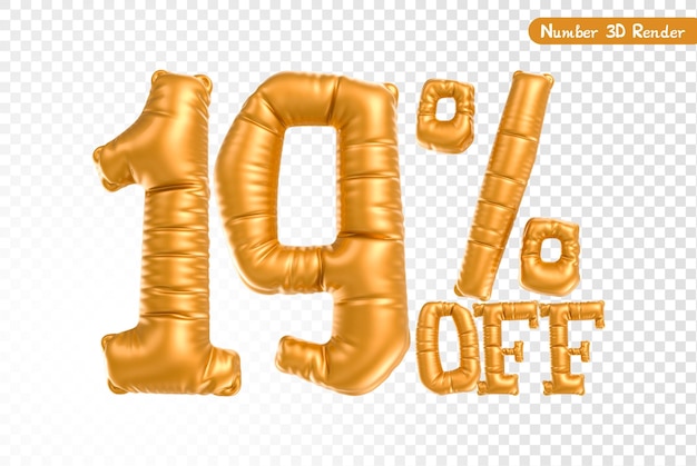 3D-Rendering von Zahlen in Gold