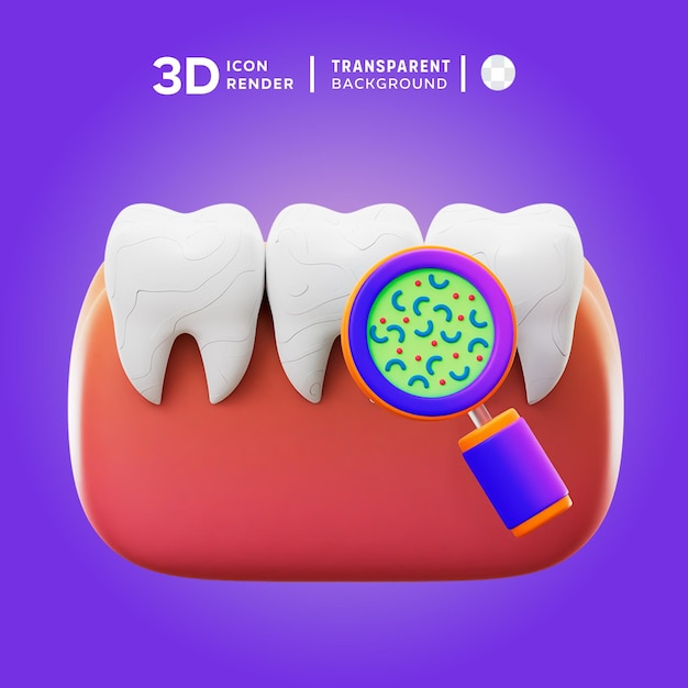 3d-rendering von zahnbakterien-ikonen