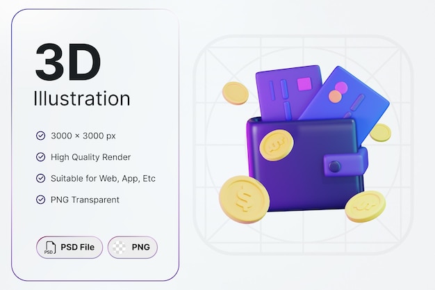 3D-Rendering Wallet Cyber Monday Konzept Modernes Design