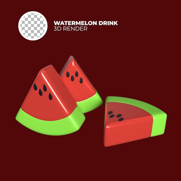 PSD 3d-rendering wassermelonenfrucht