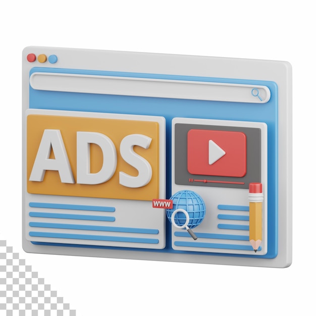 3d-rendering-web-anzeigen isoliert nützlich für marketing-werbung und promotion-design