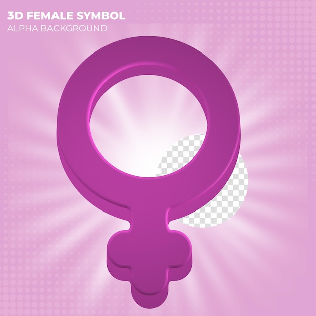 PSD 3d-rendering weibliches symbol in pink für frauen