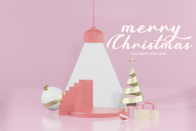 3D-Rendering Weihnachten leeres Podium Modell