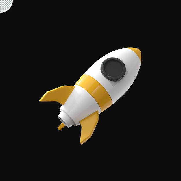 3D-Rendering Weltraumrakete isoliertes Symbol