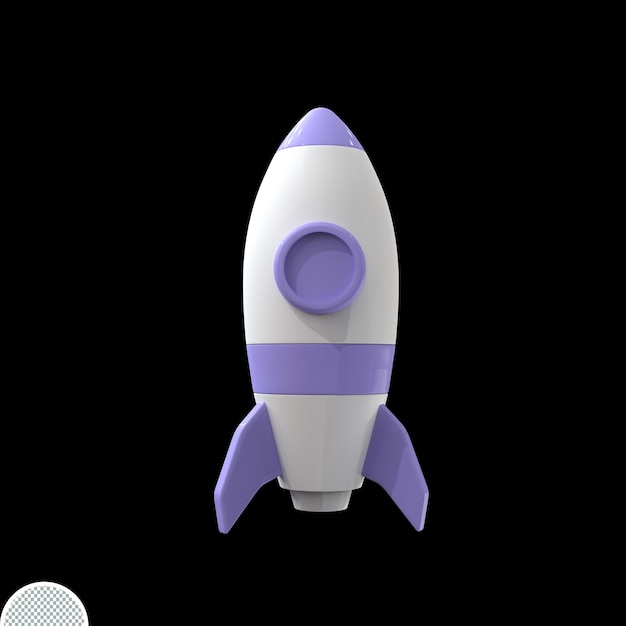 3D-Rendering Weltraumrakete isoliertes Symbol