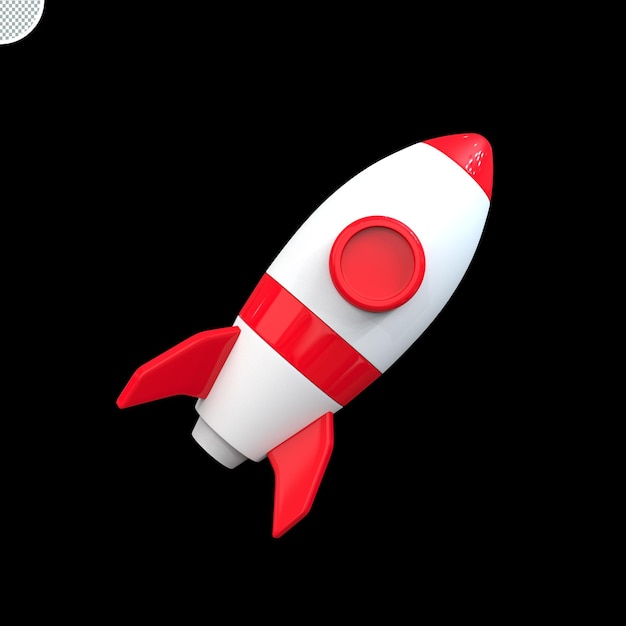 3D-Rendering Weltraumrakete isoliertes Symbol