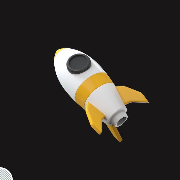 3D-Rendering Weltraumrakete isoliertes Symbol