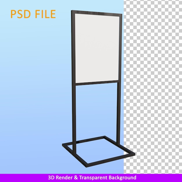 PSD 3d-rendering-werbetafel