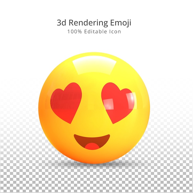 3D-Rendering WhatsApp Liebe Emoji-Reaktionssymbol