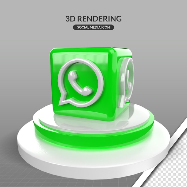 3d-rendering-whatsapp-social-media-symbol auf der bühne