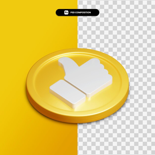 3d-rendering wie symbol auf goldenem kreis isoliert