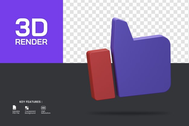 PSD 3d-rendering wie symbol isoliert