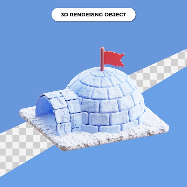 PSD 3d-rendering winter-iglu-gebäude