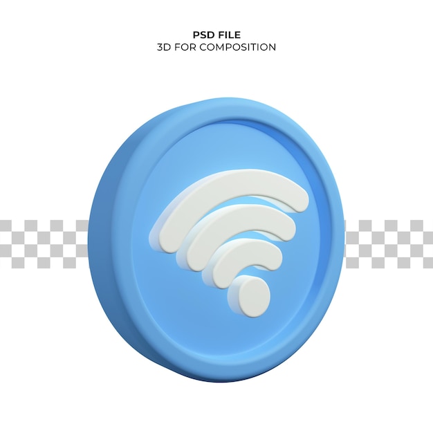 3D-Rendering-WLAN-Symbol Premium Psd