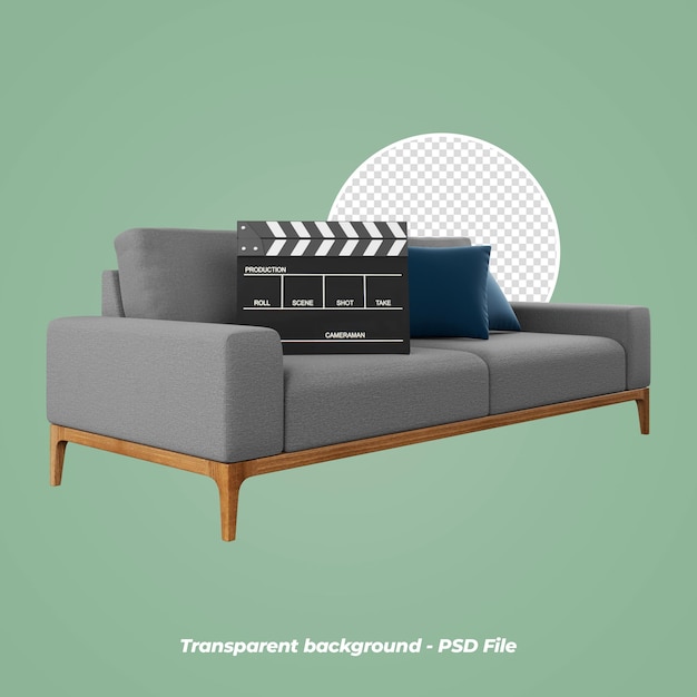 3d-rendering wohnzimmer - sofa mit klappe