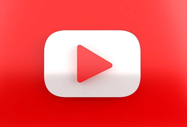 3D-Rendering Youtube-Logo oder Icon-Design