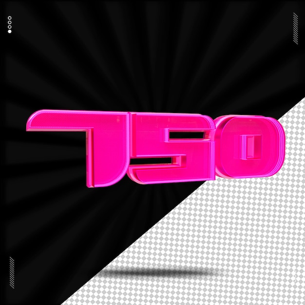 3D-Rendering-Zahlenschrift rosa Neon